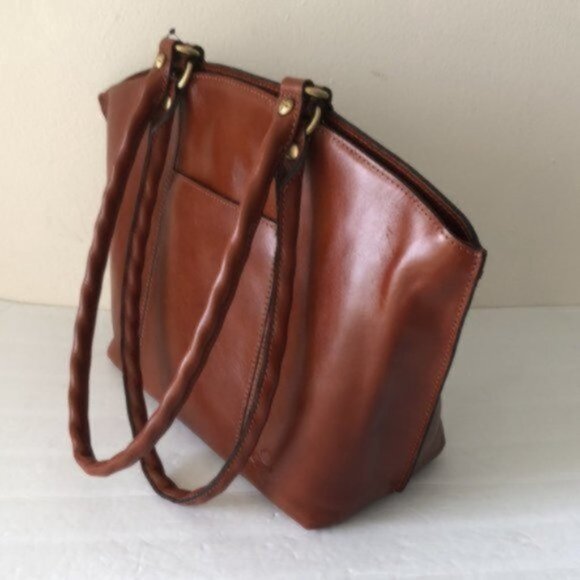 Patricia Nash Michel Leather Dome Tan Brown Shoulder Handbag - Picture 6 of 11